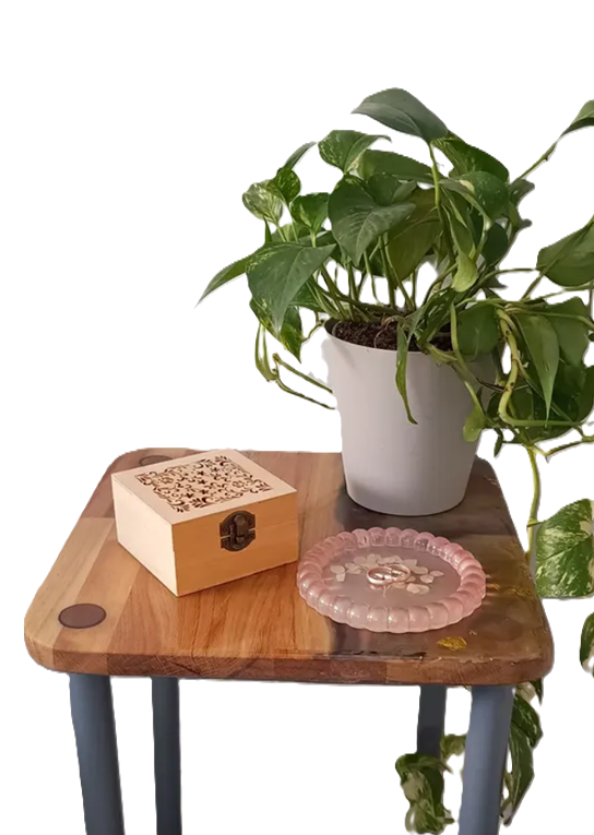 Mesa auxiliar de roble