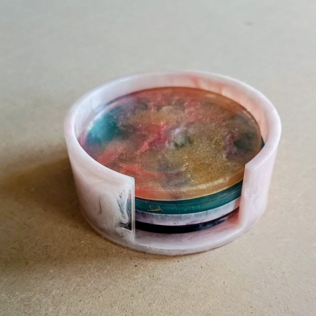 Set Posavasos. Taller posavasos con resina impartido por Siete Maderas en Málaga.